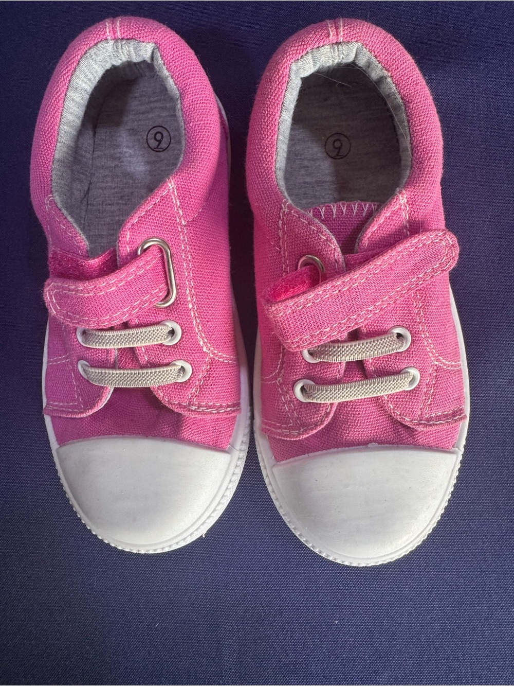 Kids Pink Canvas Velcro Sneakers